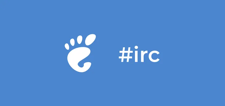 A banner with the GNOME logo and the text IRC